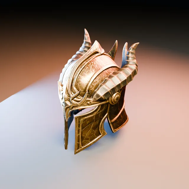 3D render of Forged Helm 07 from the Blacksmith Armor Pack