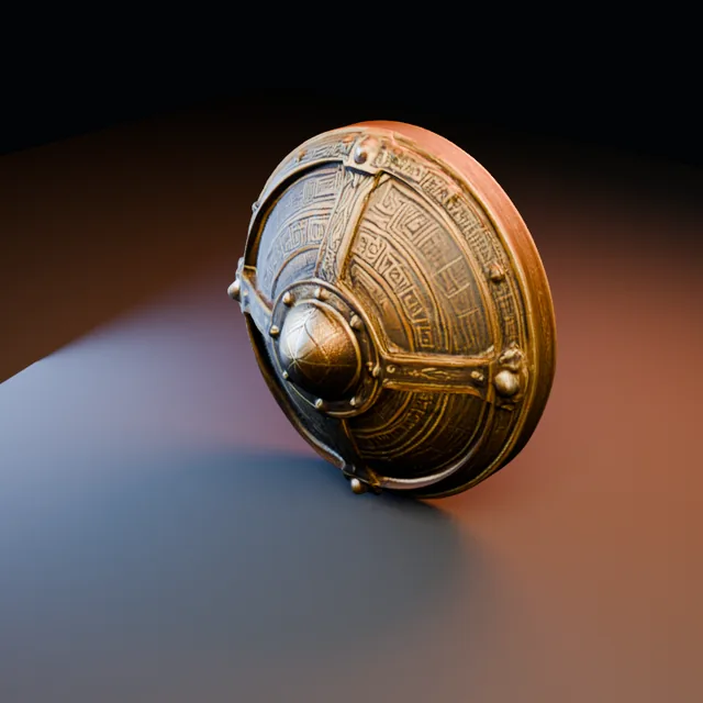 3D render of Runic Shield 05 from the Blacksmith Armor Pack