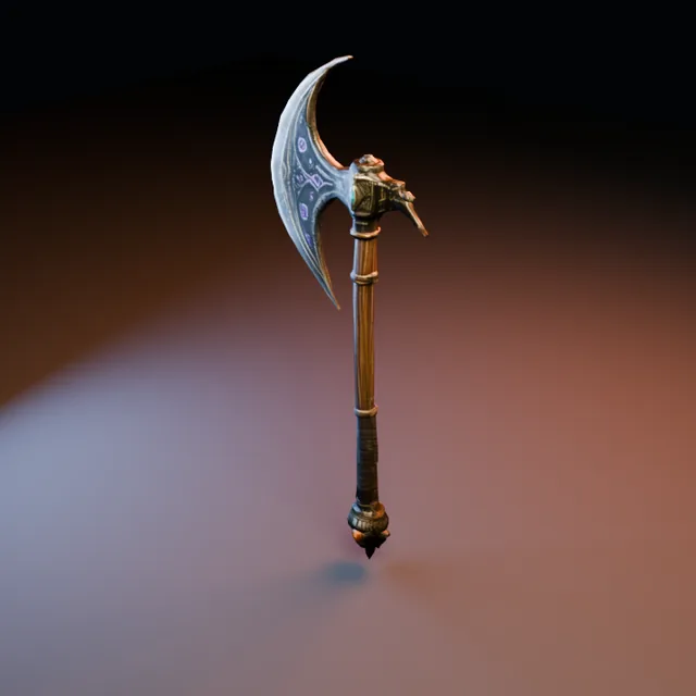 3D render of Relic Battle Axe 01 from the Blacksmith Weapons Pack