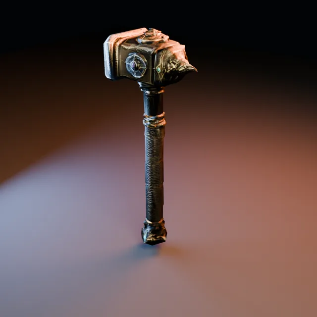3D render of Runic War Hammer 01 from the Blacksmith Weapons Pack