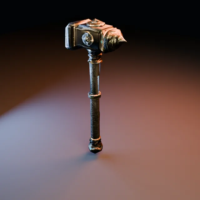 3D render of Runic War Hammer 02 from the Blacksmith Weapons Pack