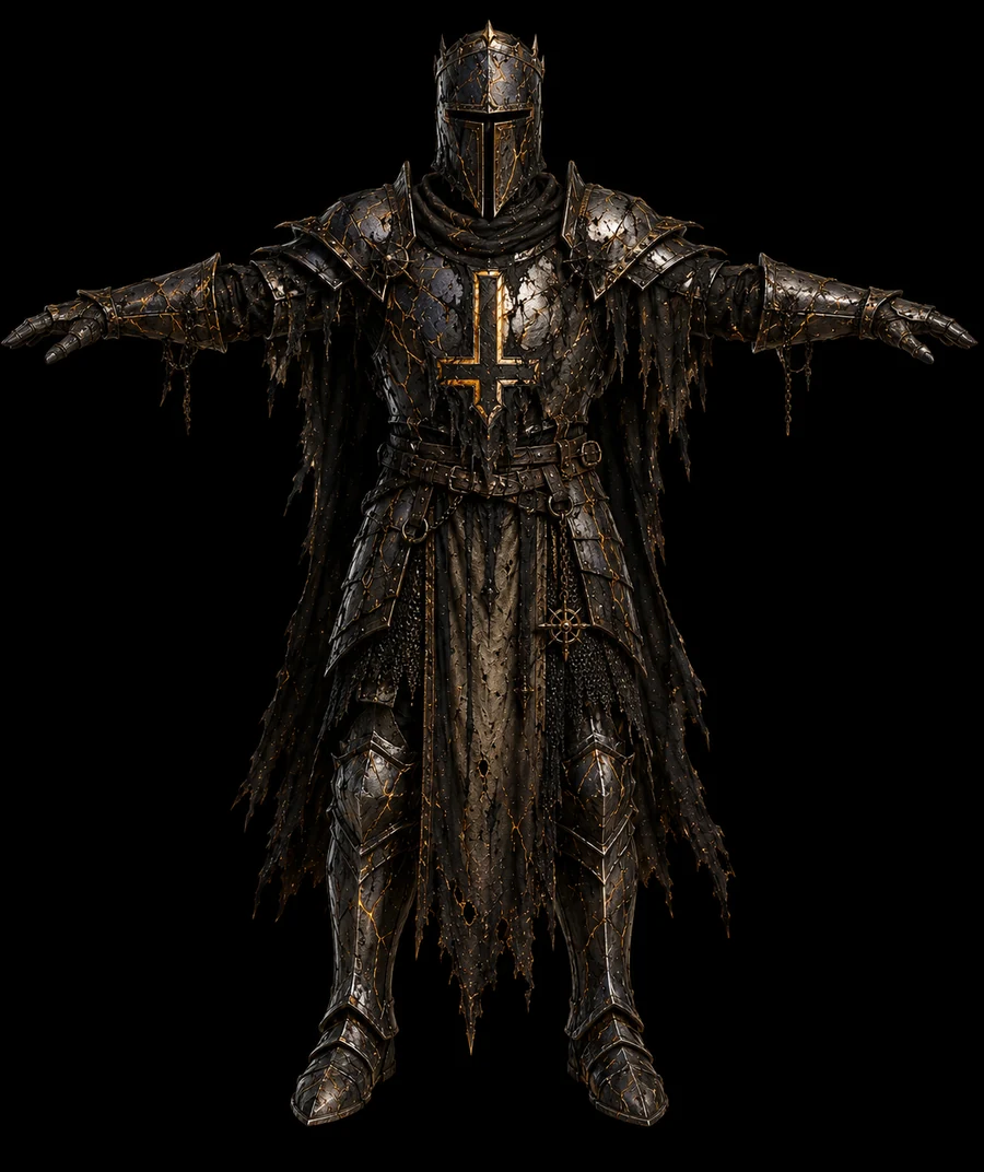 Mixamo-ready 3D character preview of Unholy Knight