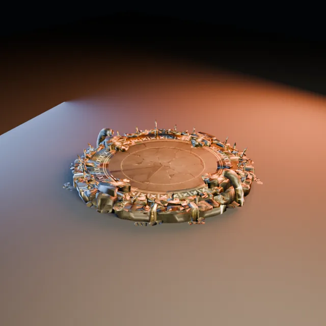 3D render of Cracked Runic Circle from the Ultimate Dungeon Pack
