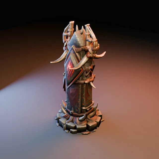 3D render of Crimson Obsidian Sentinel from the Ultimate Dungeon Pack