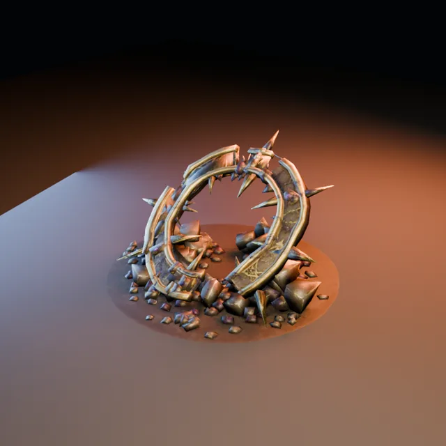 3D render of Twin Rings of Thorns from the Ultimate Dungeon Pack