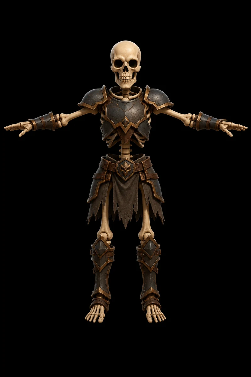 Mixamo-ready 3D character preview of Ossuary Legionary